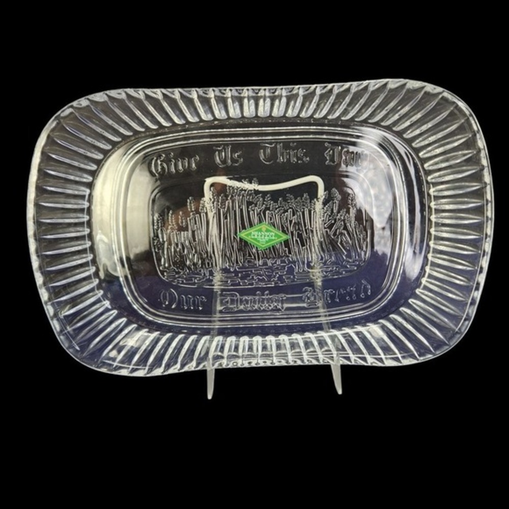 Godinger Lead Crystal Bread Serving Tray Shannon Clear‎ Glass Food Buffet New